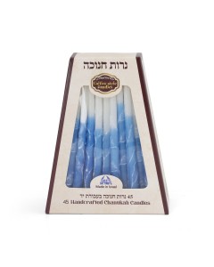 Blue and White Wax Hanukkah Candles Menorahs & Velas