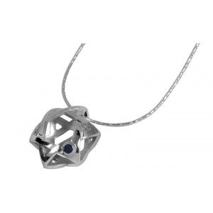 Rafael Jewelry Star of David Pendant in Sterling Silver with Sapphire Star of David Jewelry