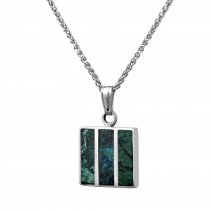 Square Eilat Stone Pendant in Sterling Silver by Rafael Jewelry Artistas y Marcas