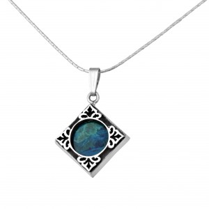 Squared Pendant in Sterling Silver & Eilat Stone by Rafael Jewelry Artistas y Marcas