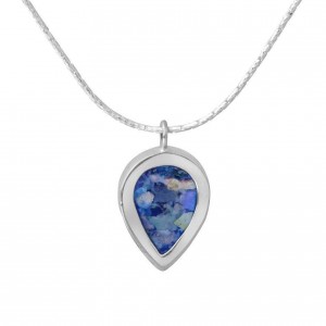 Drop Pendant in Sterling Silver with Roman Glass by Rafael Jewelry Artistas y Marcas