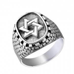 Rafael Jewelry Sterling Silver Ring with Star of David Día de la Independencia de Israel