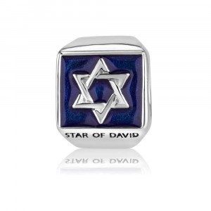925 Sterling Silver Star of David Charm with a Blue Enamel
 Star of David Jewelry