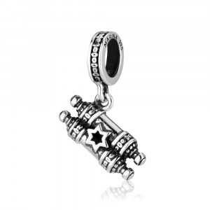 925 Sterling Silver Torah Scrolls Charm Without Coating
