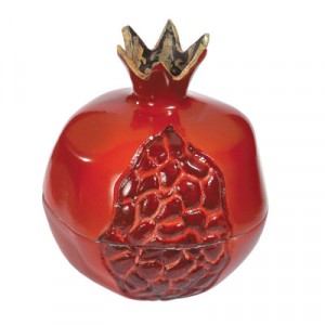 Yair Emanuel Cast Aluminum Pomegranate Decoration in Red 