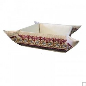 Yair Emanuel Embroidered Folding Basket in Oriental Style Vaisselle