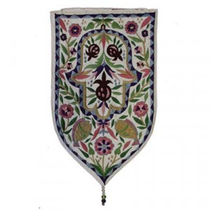 Yair Emanuel Shield Tapestry with Hamsa (Large/White) Casa Judía
