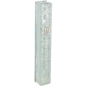 Glass Mezuzah with Broken Glass Case made from Silicon Cork Mezuzot