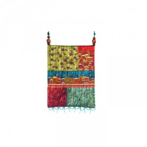 Yair Emanuel Multicolored Patches Embroidered Bag with Jerusalem