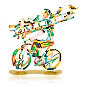 David Gerstein Ladder Man Bike Rider Sculpture  Decoración para el Hogar 