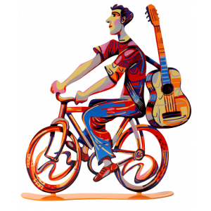 David Gerstein Troubadour Bike Rider Sculpture David Gerstein Art