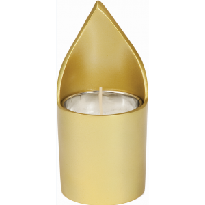 Memorial Candle Holder in Gold by Yair Emanuel  Shabat