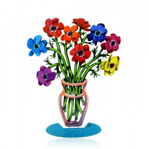 David Gerstein Poppies Bouquet in Vase Sculpture Default Category