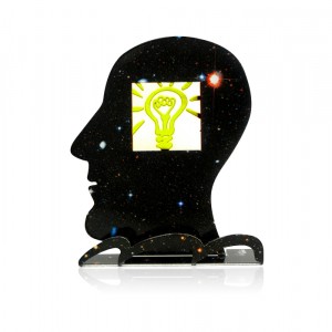 David Gerstein What an Idea Head Sculpture with Galaxy Pattern Decoración para el Hogar 