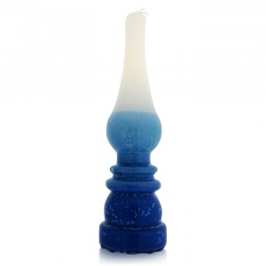 Vela para Havdalá en Forma de Lámpara Azul, Blanca y Turquesa de Safed Candles