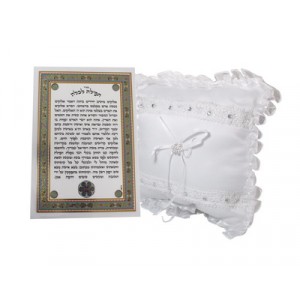 Bride’s Prayer Set with White Embroidered Pillow and Blessing Card Bendiciones