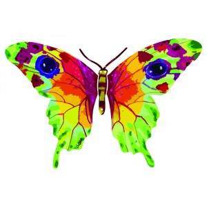 David Gerstein Metal Vered Butterfly Sculpture with Bright Colors