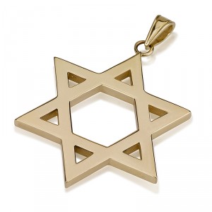 14k Yellow Gold Traditional Star of David with Simple Design Star of David Jewelry