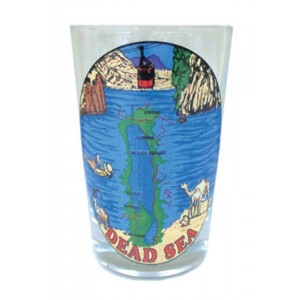 Shot Glass with Dead Sea Map and Landscape Image Shot Glasses