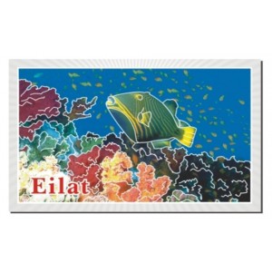 Metallic Magnet with Eilat and Coral Reef Jewish Souvenirs