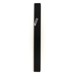 Black Aluminum Mezuzah with Removable Side Panel and Letter Shin by Adi Sidler