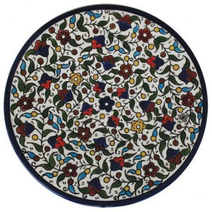 Armenian Ceramic Plate with Anemones Flower Motif Plates