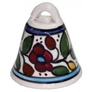 Armenian Ceramic Bell with Anemones Floral Motif Jewish Souvenirs
