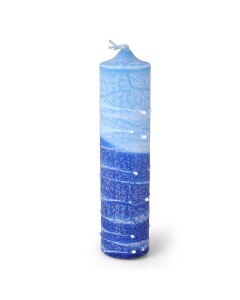 Extra Large Havdalah Pillar Candle - Blue Shabat