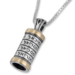 Cylinder Pendant with the 12 Names of the Archangels Bible Jewelry