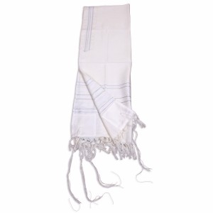 White and Silver Carmel Tallit Talitot