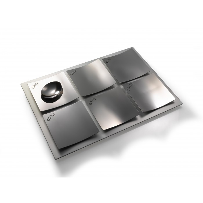 Seder Plate with Stainless Steel Square Dishes Laura Cowan
