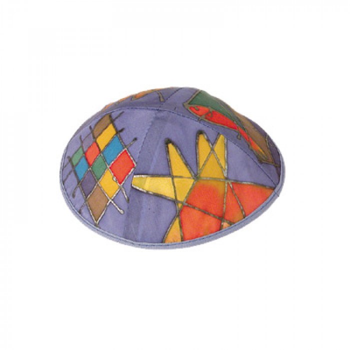 Yair Emanuel Multicolor Silk Kippah with Multicolor Designs