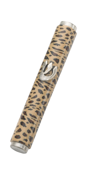 Mezuzah Case with Leopard Print and Shin