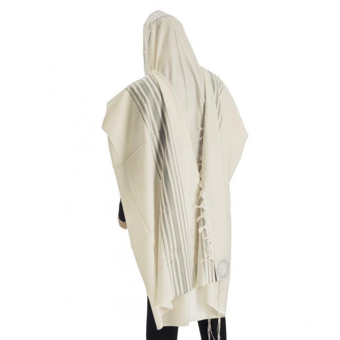Hermonit Wool Tallit with Coloured Stripes