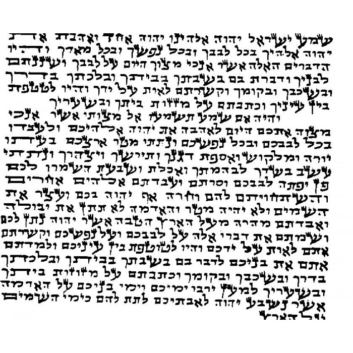 Pergamino de Mezuzá Ashenazí Básico en Letra Bet Yosef (7cm)