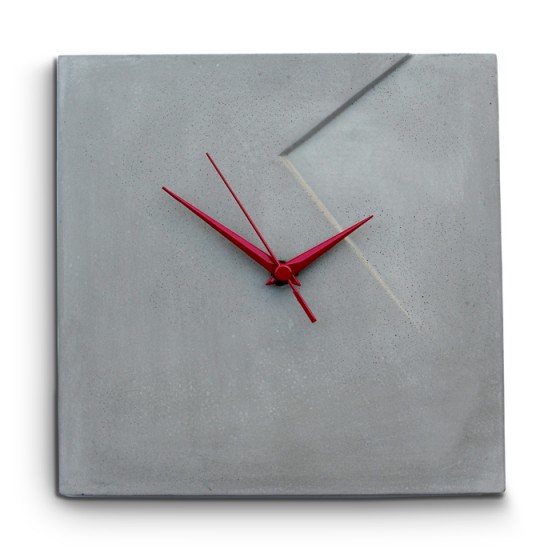 Grey Concrete Wall Clock with Indent Design by ceMMent