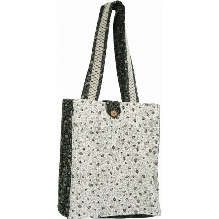 Black and White Thick Pomegranate Book Bag by Yair Emanuel