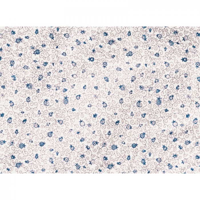 Yair Emanuel Placemat - White with a Blue Pomegranate Design