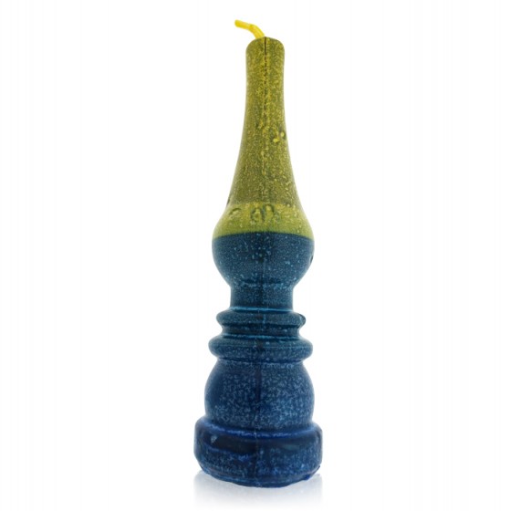 Galilee Style Candles Oil Lamp Havdalah Candle with Blue and Green Sections