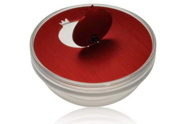 Small Red Pomegranate Honey Dish by Adi Sidler