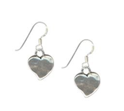 Silver Heart Charm Earrings