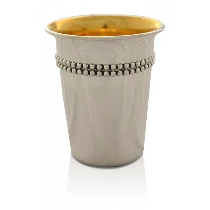 Kiddush Cup in Sterling Silver with Filigree Decoration by Nadav Art