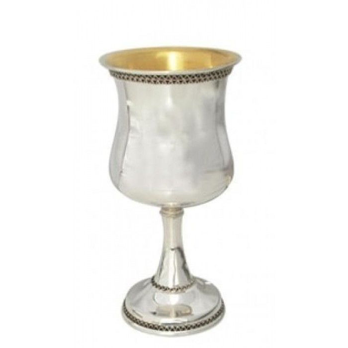 Kiddush Cup with Filigree Rings in Sterling Silver by Nadav Art