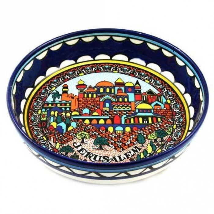 Armenian Ceramic Jerusalem Design Bowl