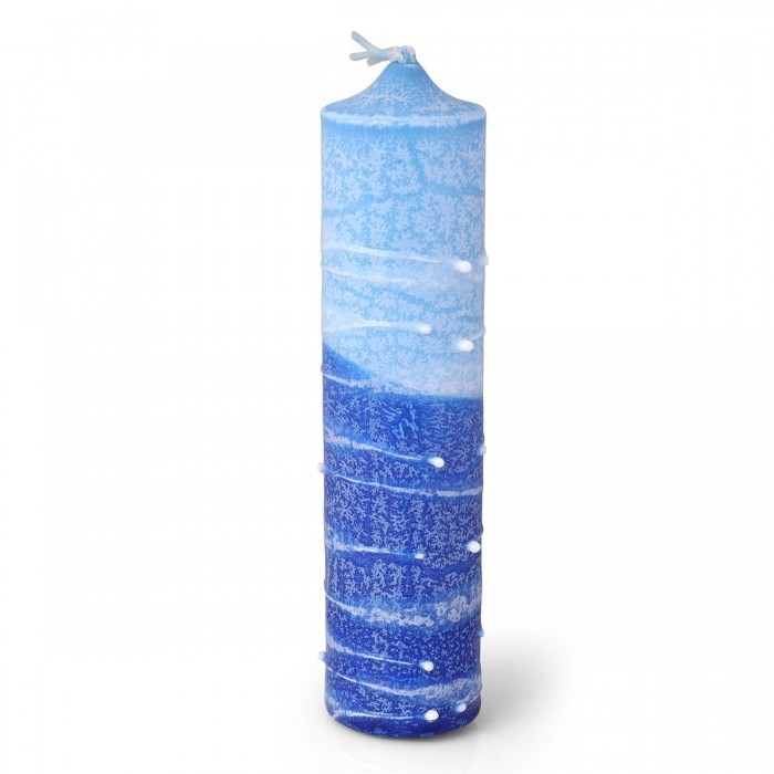 Extra Large Havdalah Pillar Candle - Blue
