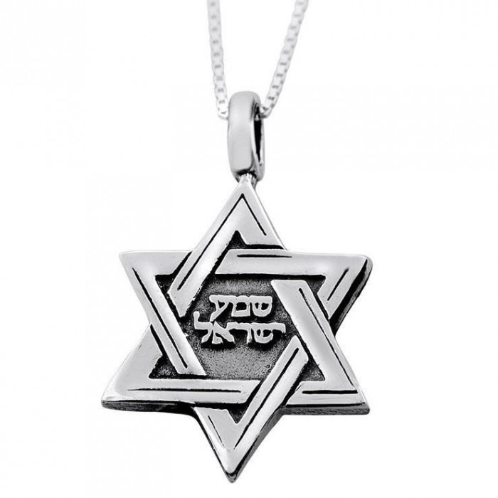 Micro Book of Psalms 925 Sterling Silver Star of David Necklace