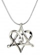 Star of David & Heart Pendant in Sterling Silver by Rafael Jewelry