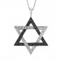 14k White Gold Star of David Pendant with Diamonds by Estee Brook