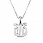 Kinor of David Pendant in 925 Sterling Silver Without Stones
