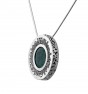 Round Pendant with Jerusalem in Sterling Silver and Eilat Stone by Rafael Jewelry